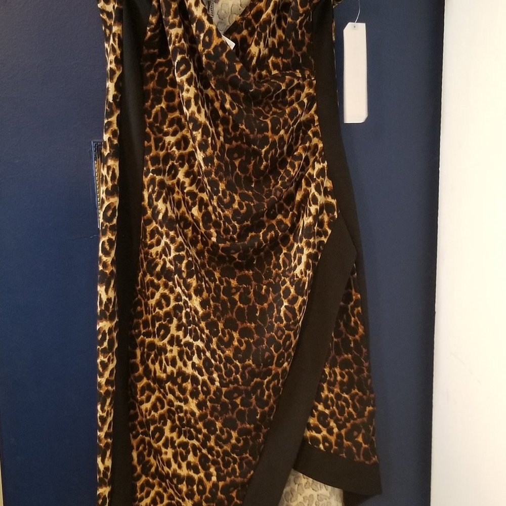 SEXY Leopard Print Asymmetrical Dress 1X